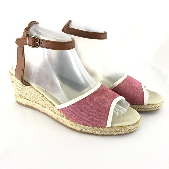 Soludos Womens Wedge Sandal Oxford Nantucket Red 8 - Picture 1 of 5